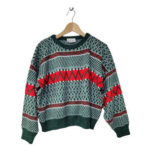 Vintage Ashley Blake Crewneck Pullover Sweater Holiday Christmas Multicolor